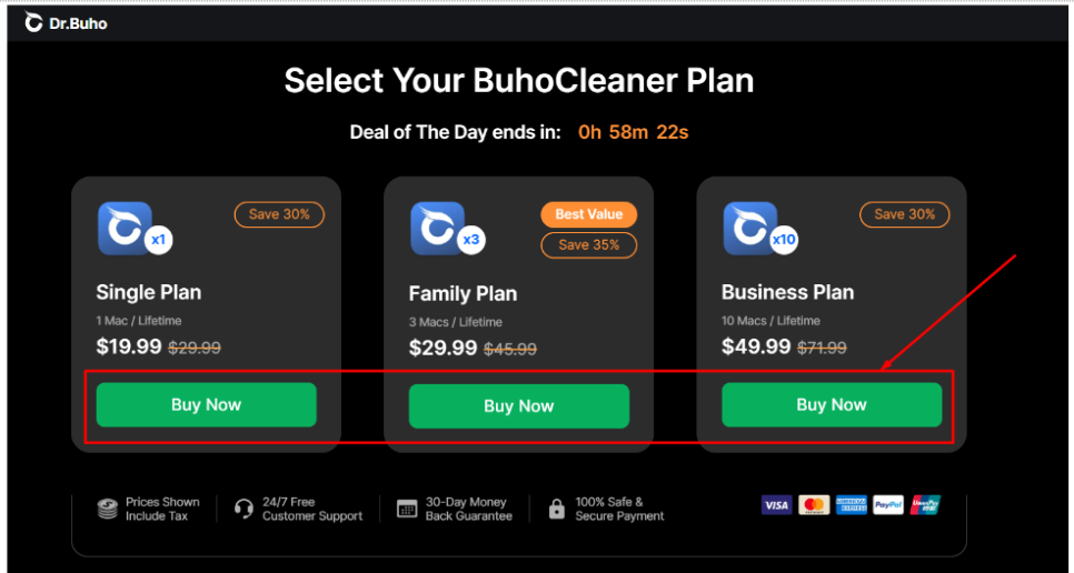 Choose a plan and click on ‘Buy Now