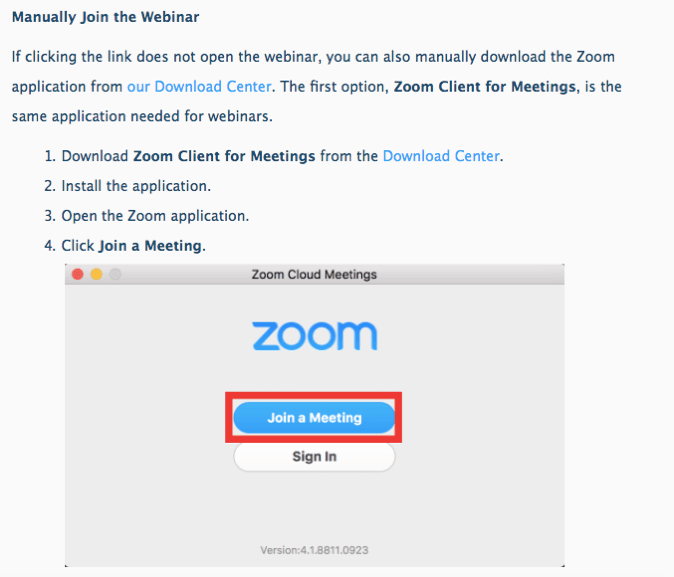 Zoom webinaer attendee experience