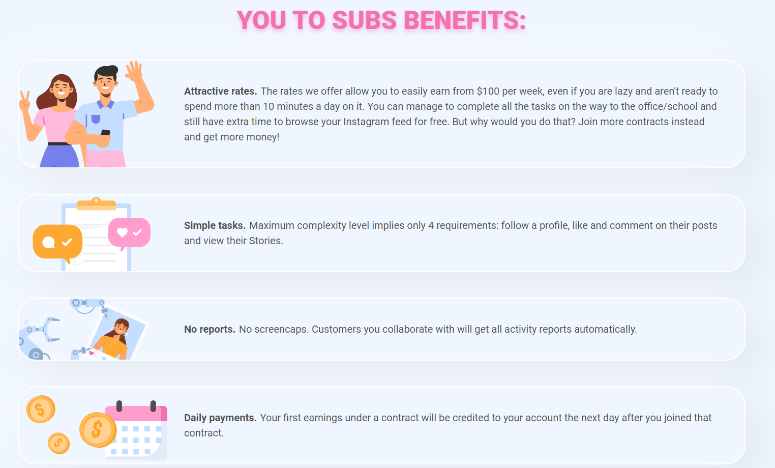 Benefits of You to Subs