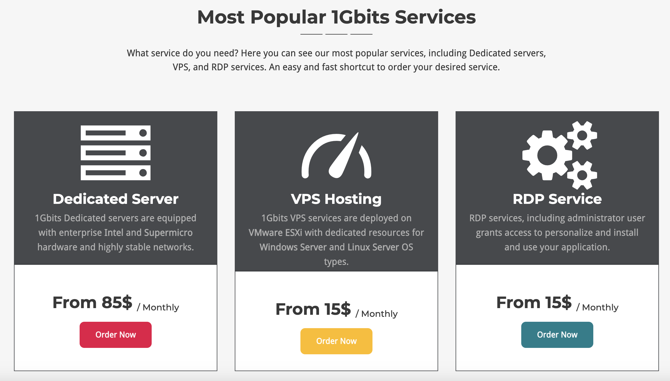 1Gbits Services Costs