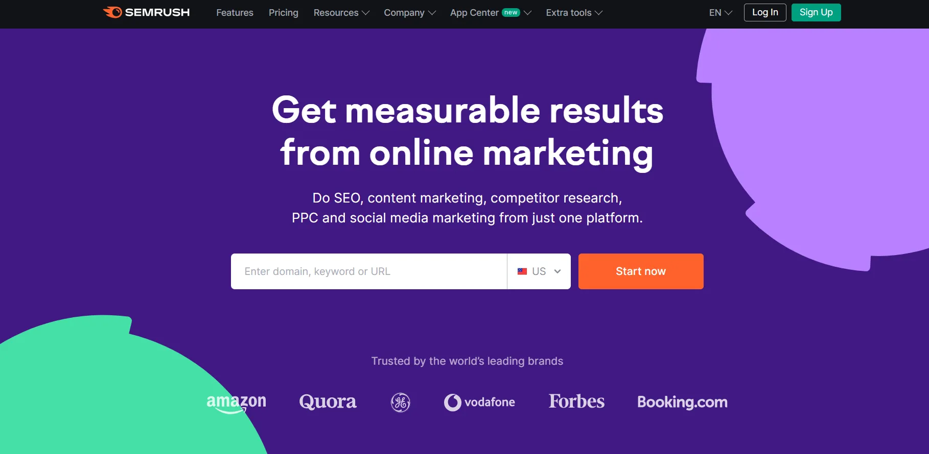 Semrush homepage