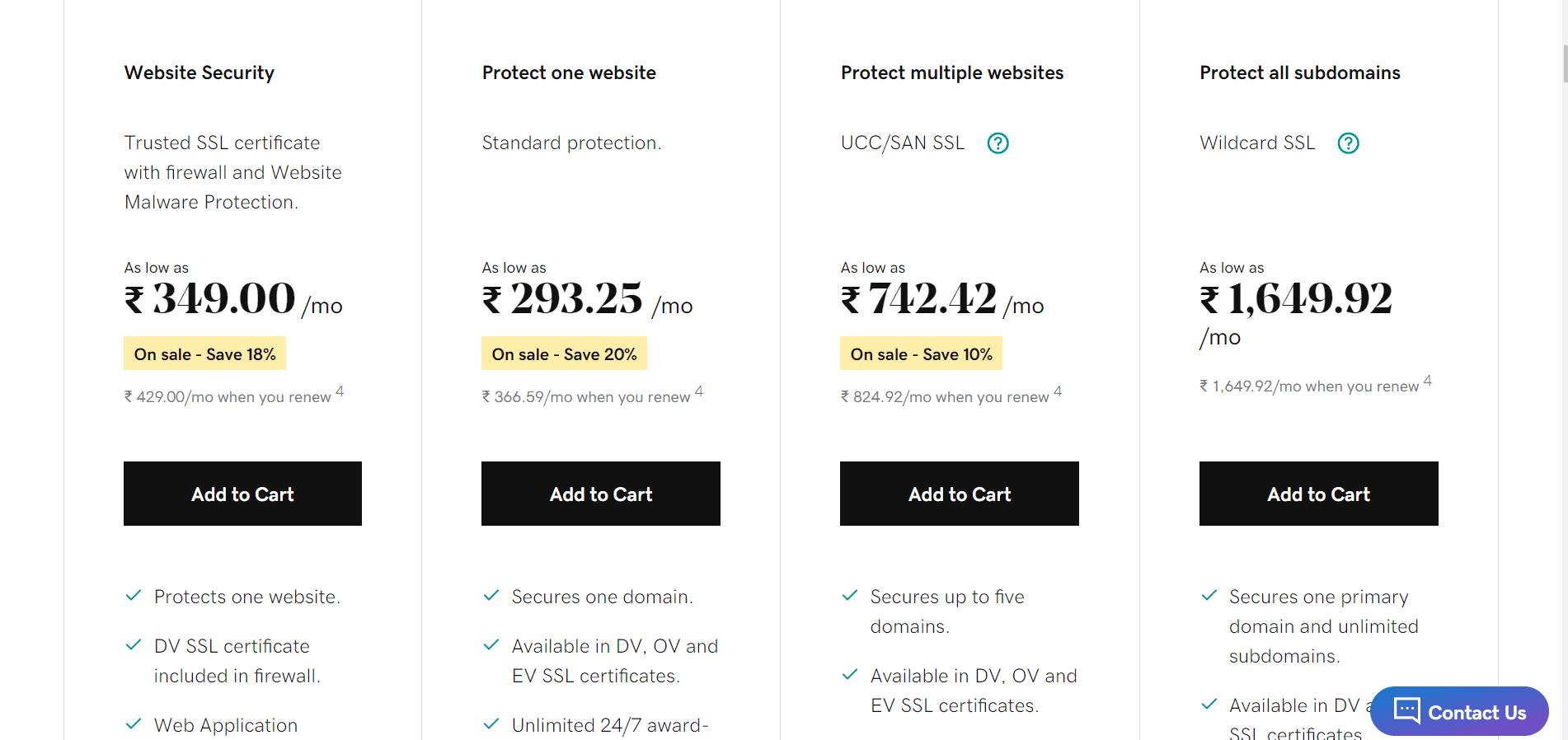 godaddy-ssl-price