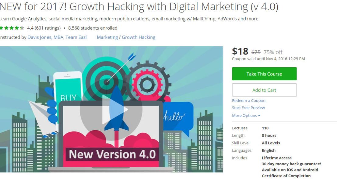 NEW for 2017 Growth Hacking with Digital Marketing v 4.0