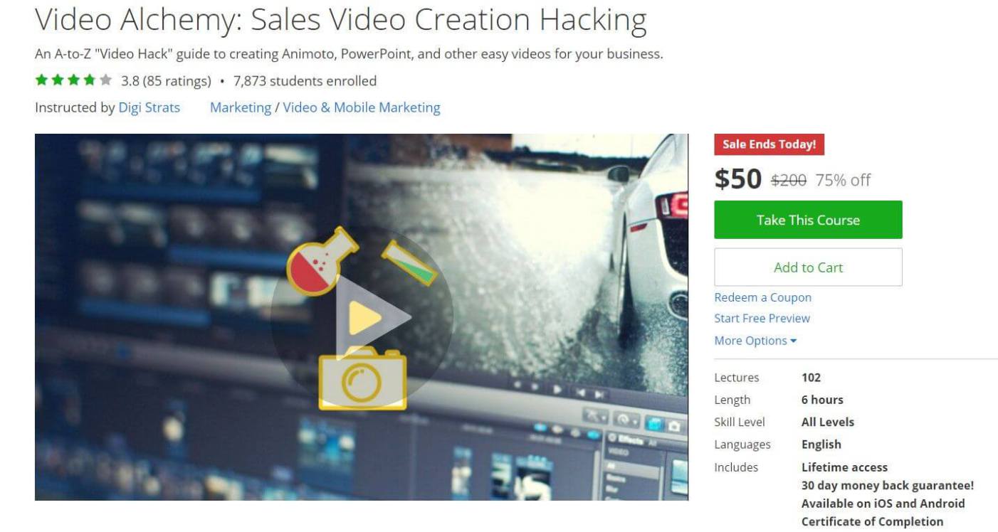 Udemy courses - Video Alchemy Sales Video Creation Hacking