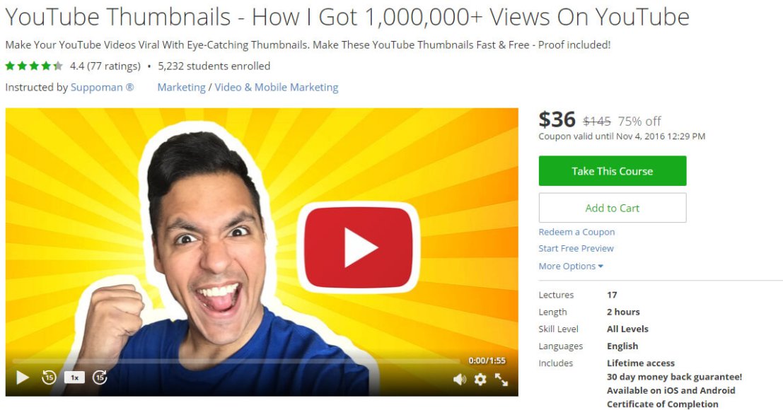 Udemy courses - YouTube Thumbnails How I Got 1000000 Views On YouTube