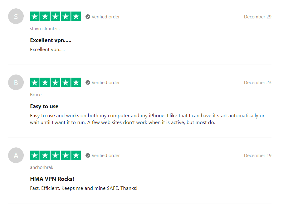 User Review at Hide My Ass Coupon Codes