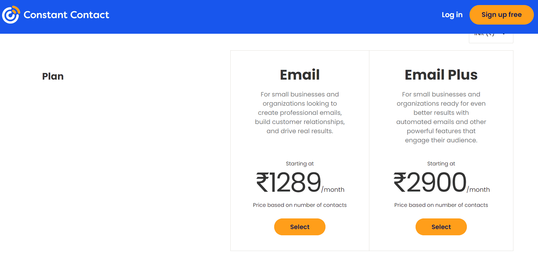 Constant Contact Promo Coupon - plan