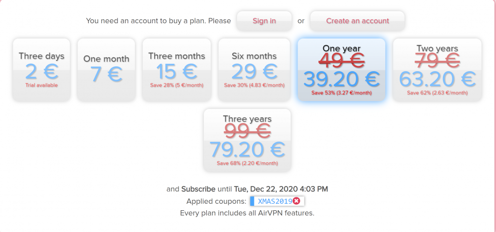 AirVpn promo codes