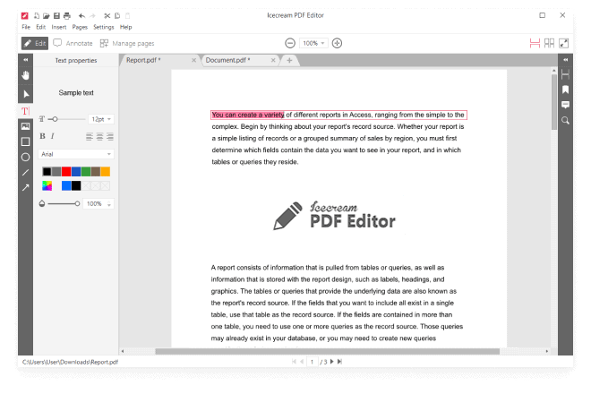 Icecream - PDF Editing