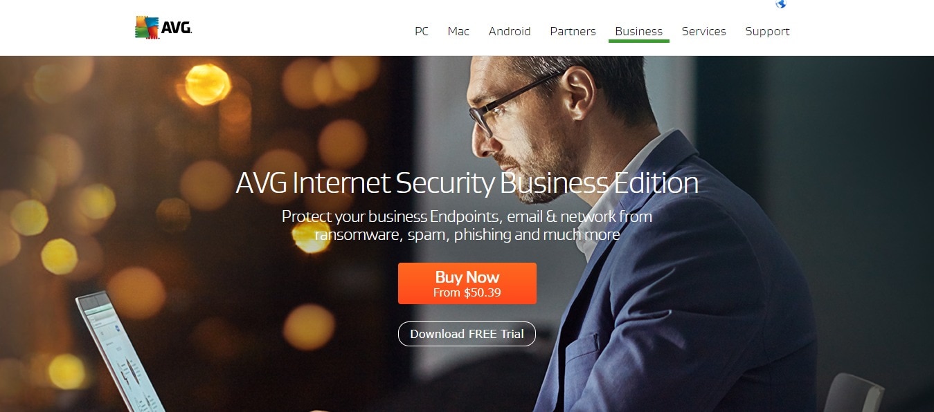 AVG Antivirus Homepage