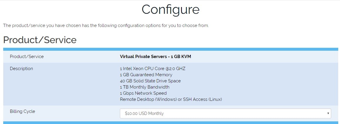 Cheap Windows VPS Configurable Options-Configure