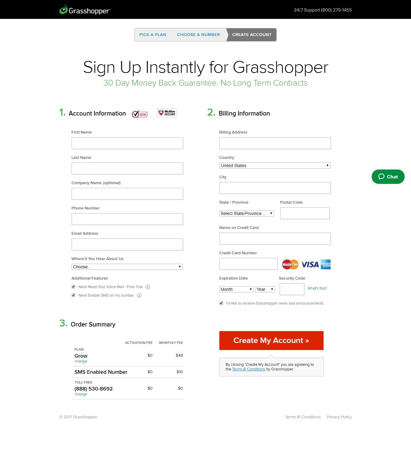 Grasshopper checkout process- Grasshopper promotional codes
