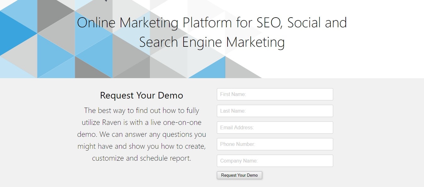 Raven Tools platform for SEO