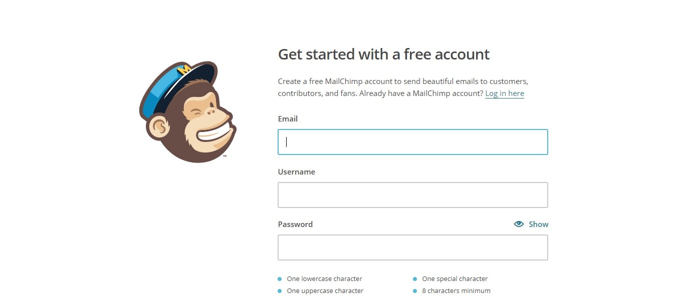 get started with mail chimp