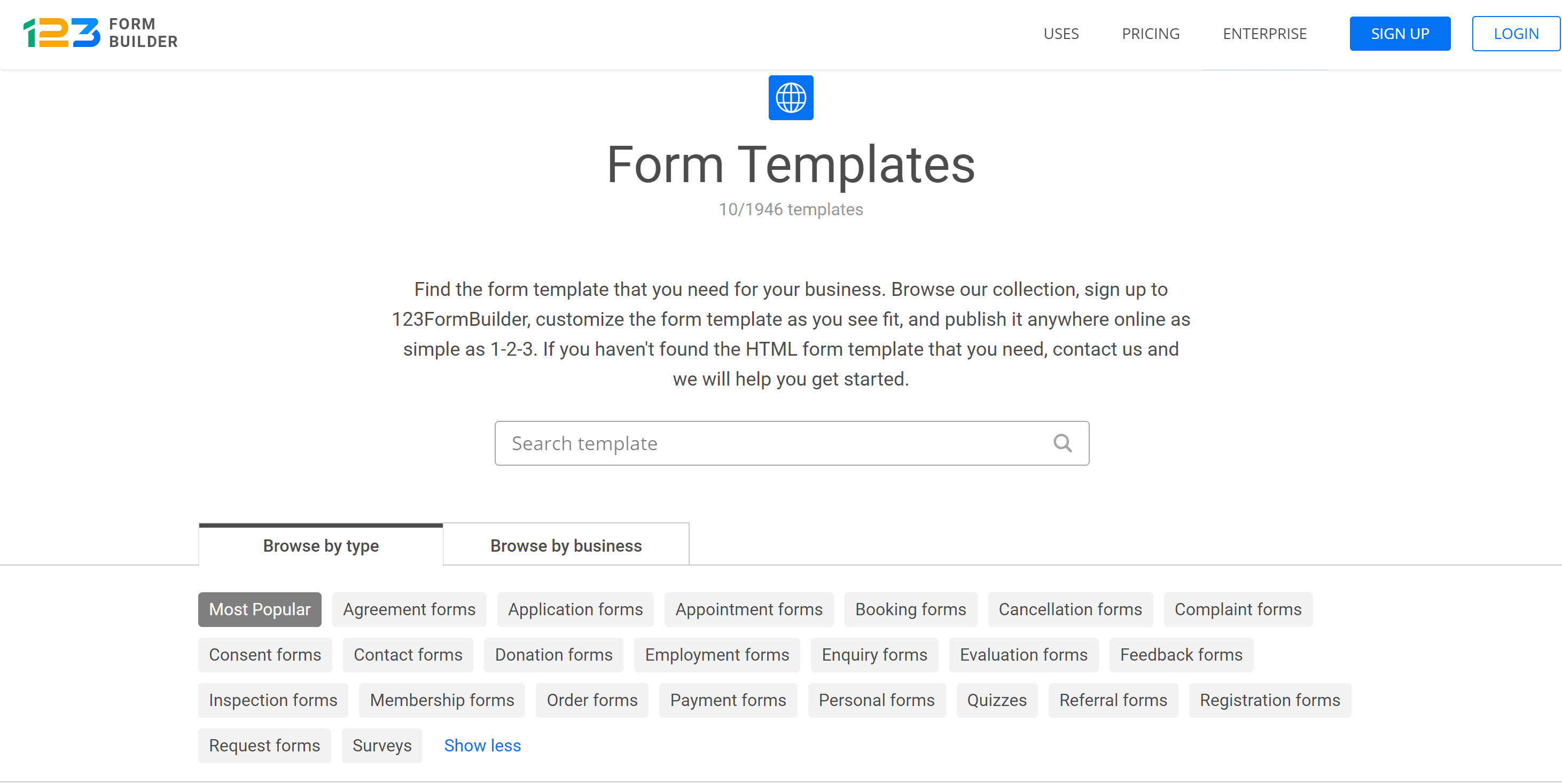 Free Online HTML Form Templates by 123FormBuilder