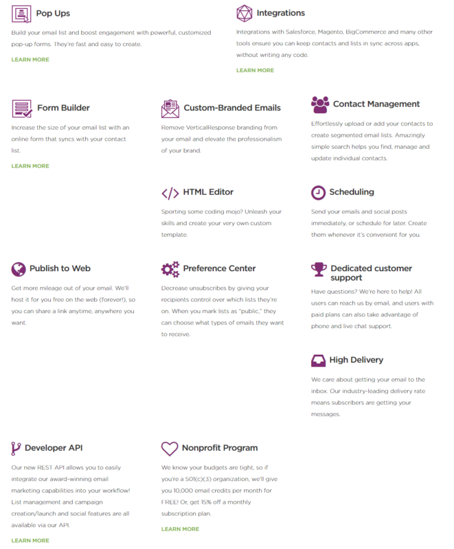 Additional Features Vertical Response