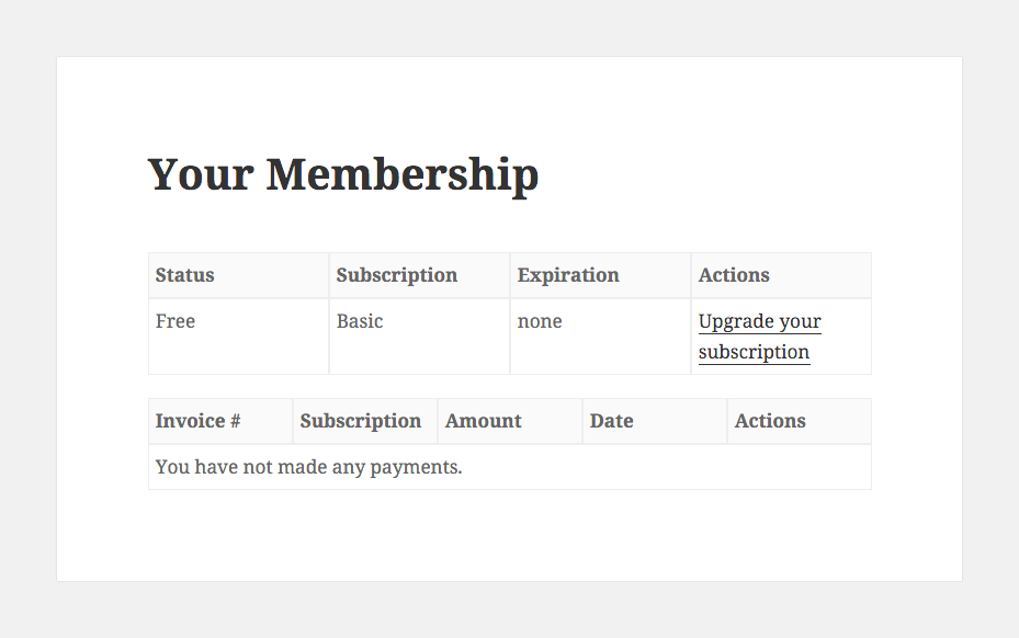 Membership information- restrict content pro
