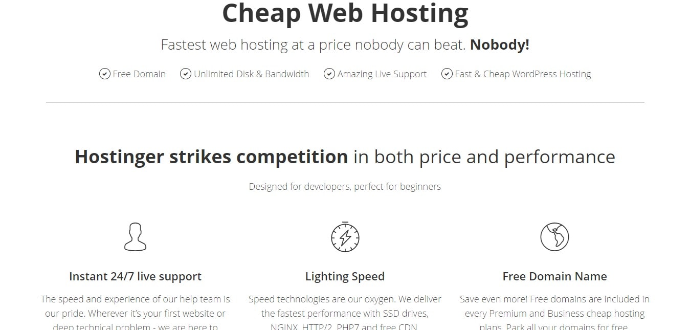 Hostinger hosting - cheap web hosting