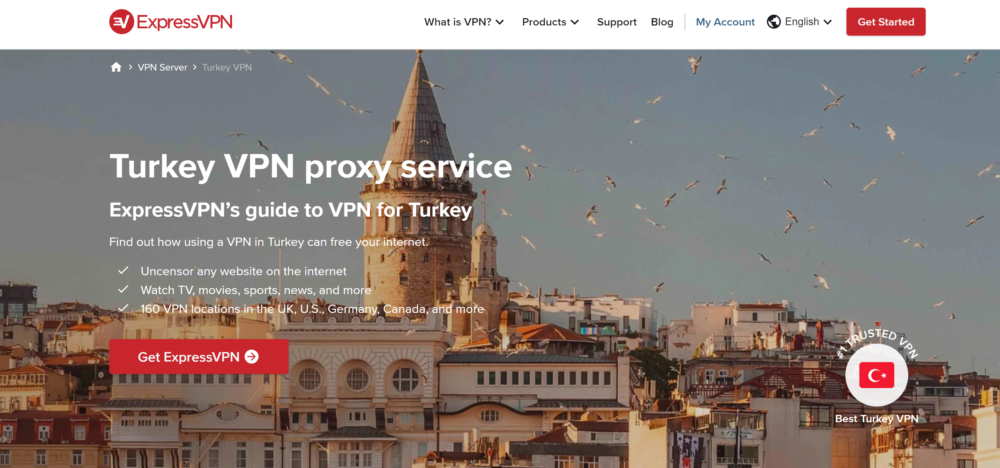 Máy chủ ExpressVPN ở Thổ Nhĩ Kỳ