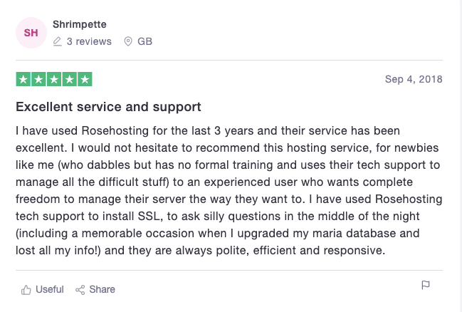 RoseHosting Revi