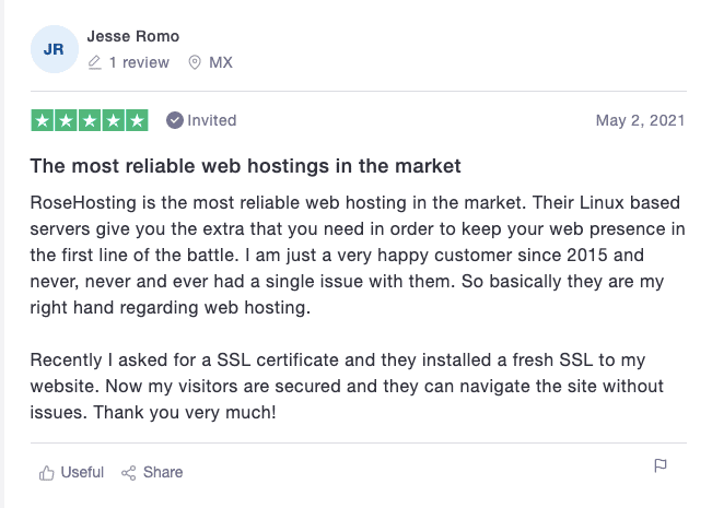 RoseHosting Revi