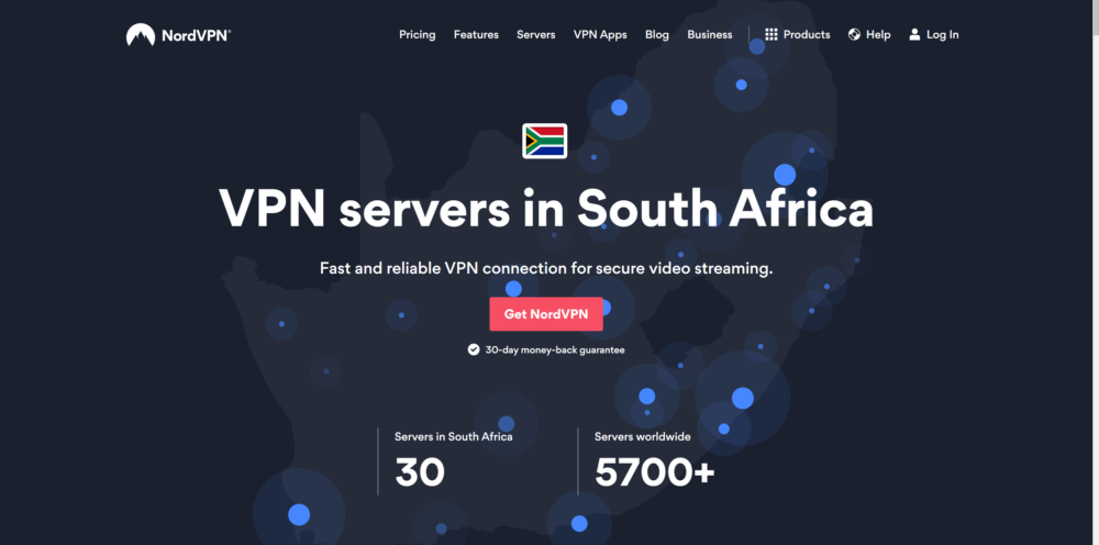 Servidores NordVPN da África do Sul