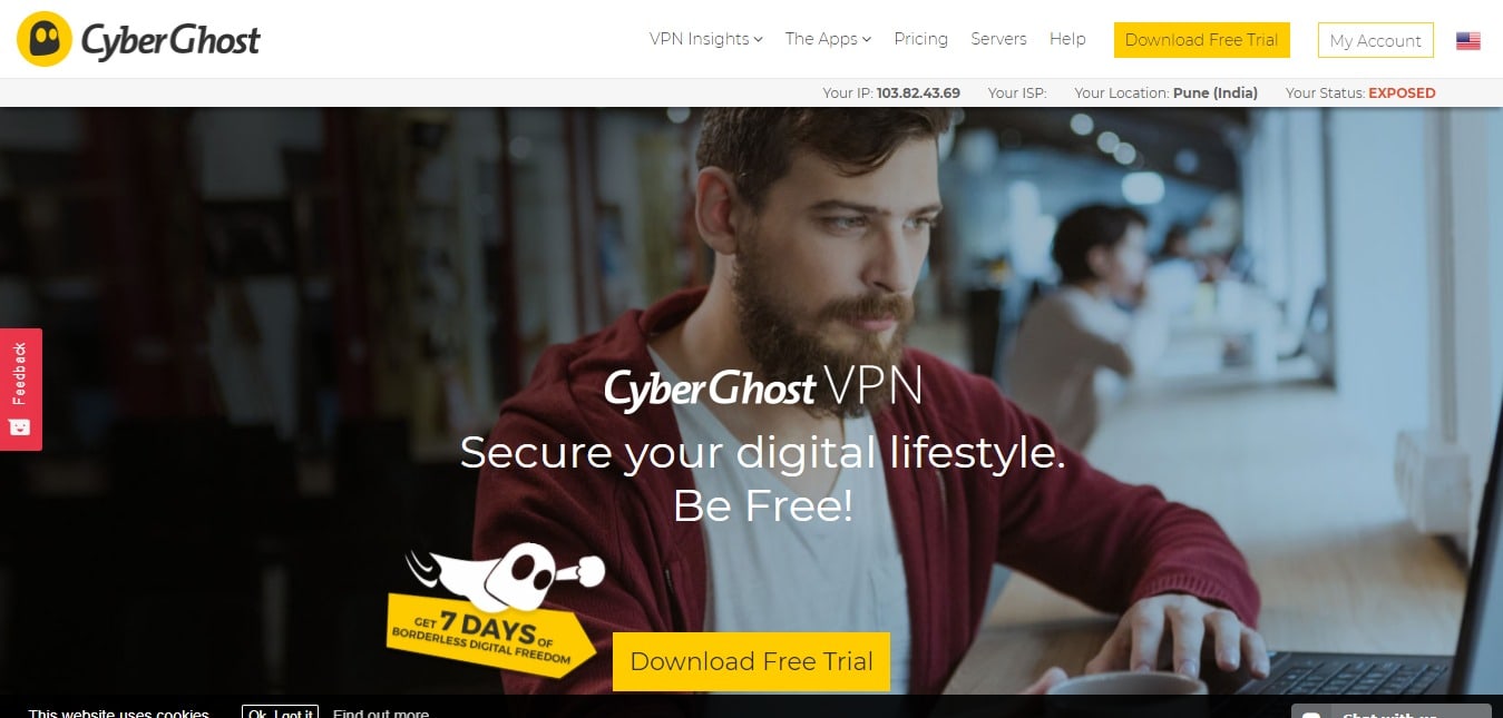 Free VPN services fpr freeform-Cyberghost Pro
