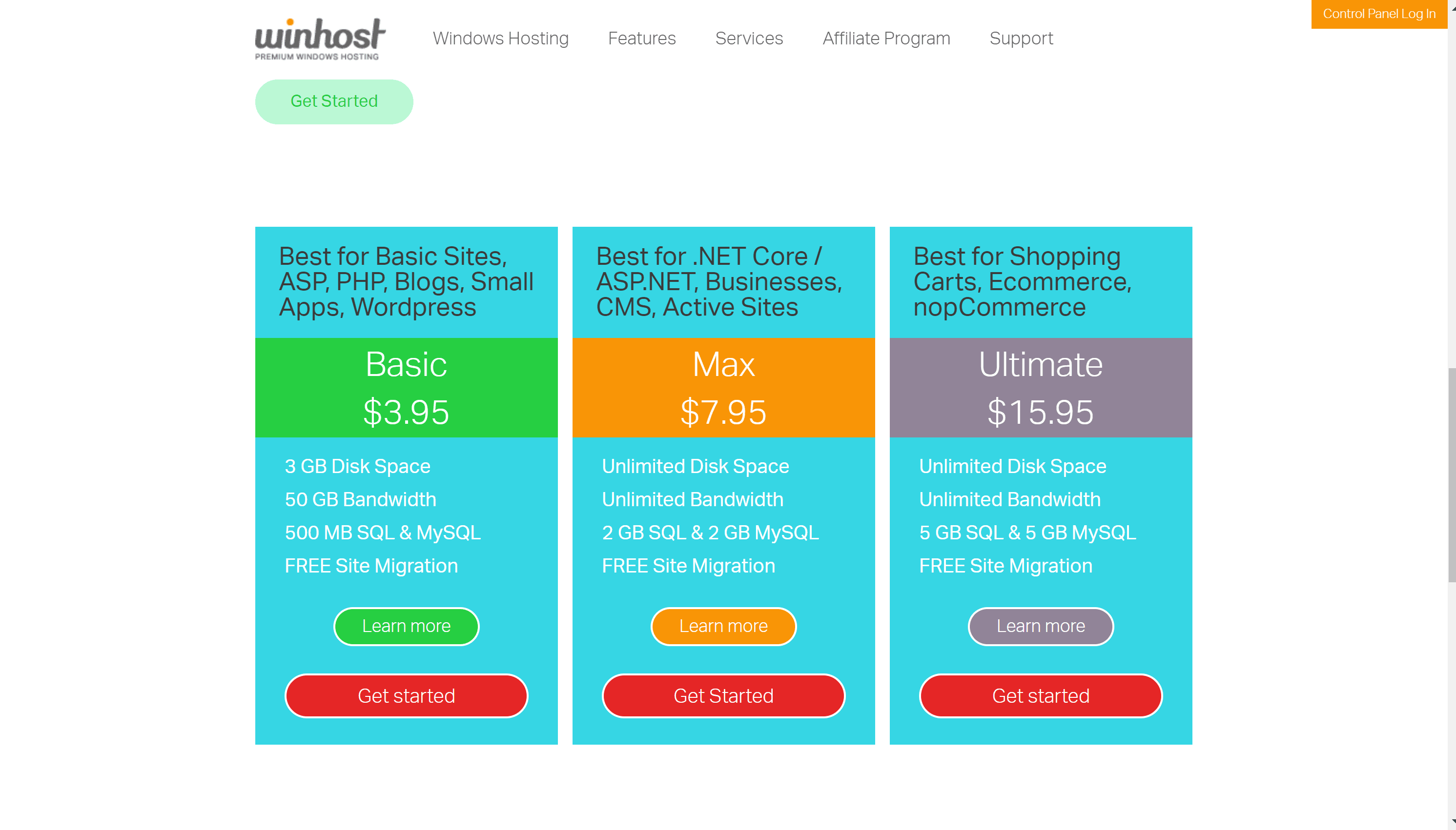 WinHost coupon codes - basic plan on $ 3.95