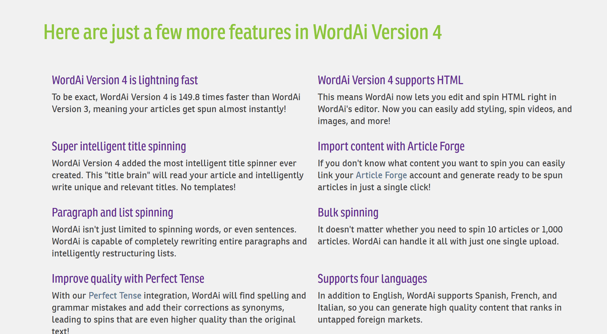 Version 4- Features- WordAi latest promo codes