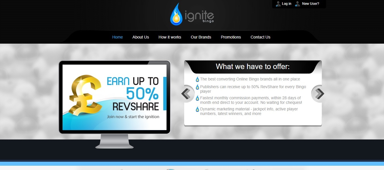 ignite bingo- earn Revshare