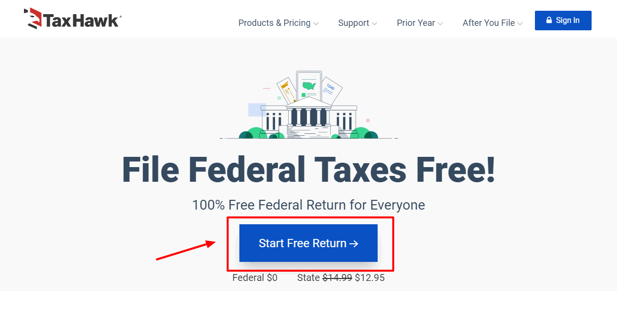 TaxHawk Free Federal Tax Software - Online IRS E-File with Max Refund
