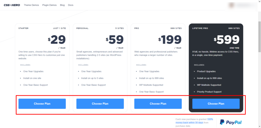 CSS Hero Payment plans- CSSHero Promo Codes