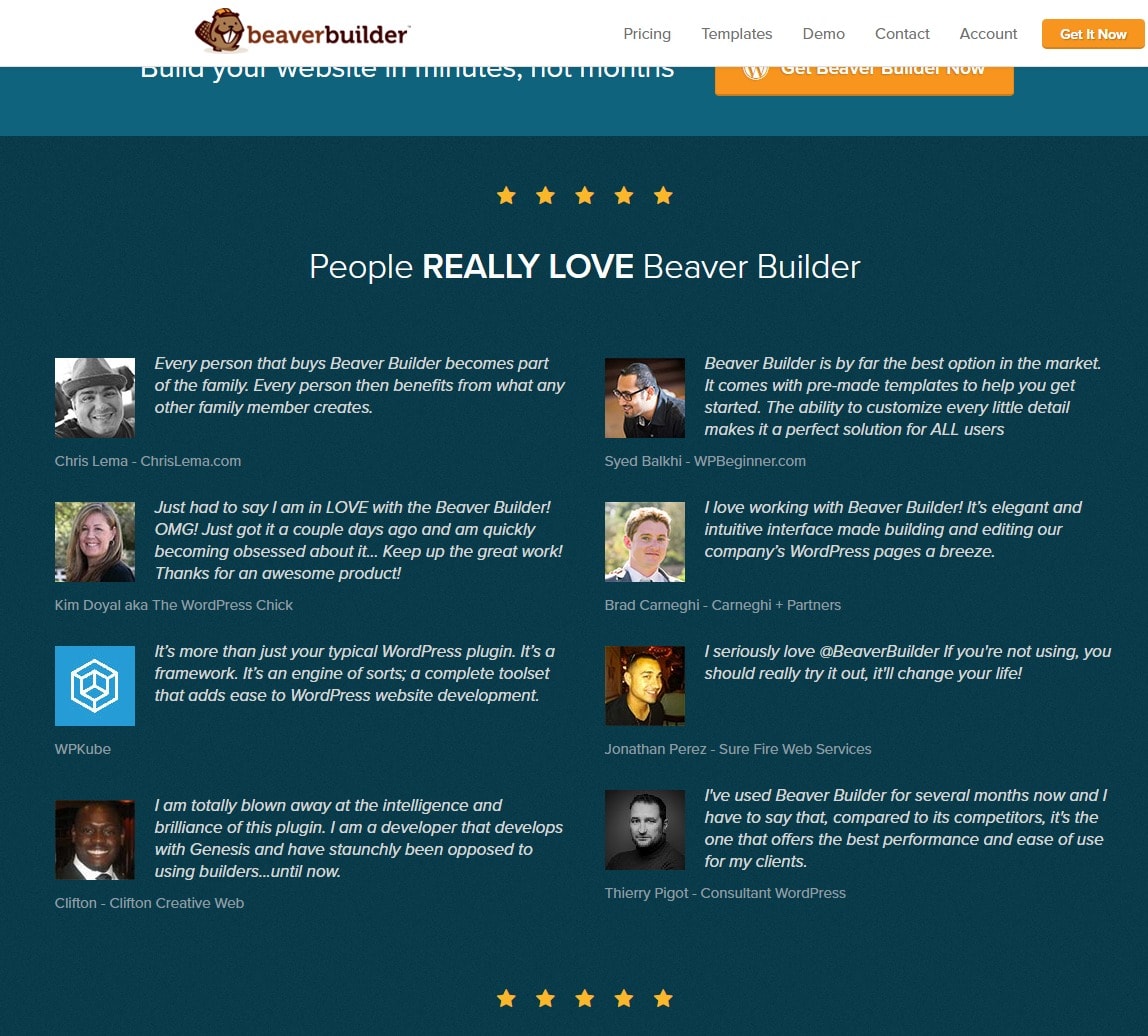 users say about Beaver Builder