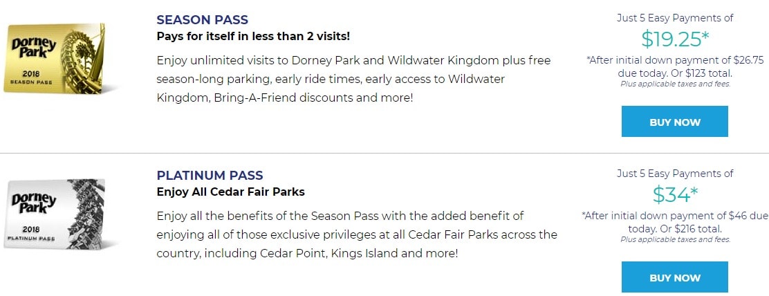 Dorney park Admission