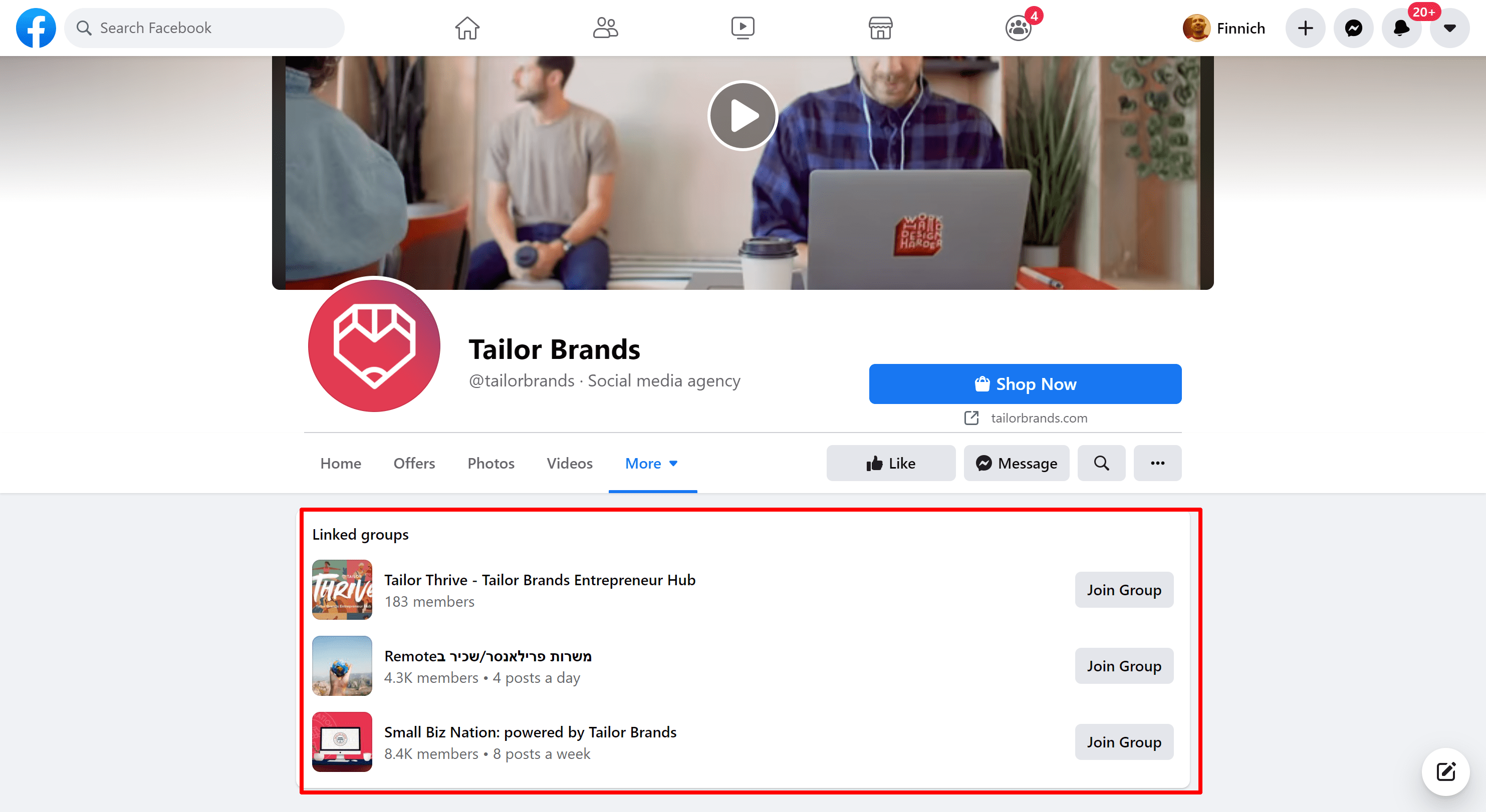tailor Brands discounssion groups