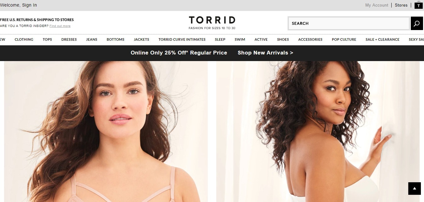 Torrid - a clothing retailer brand