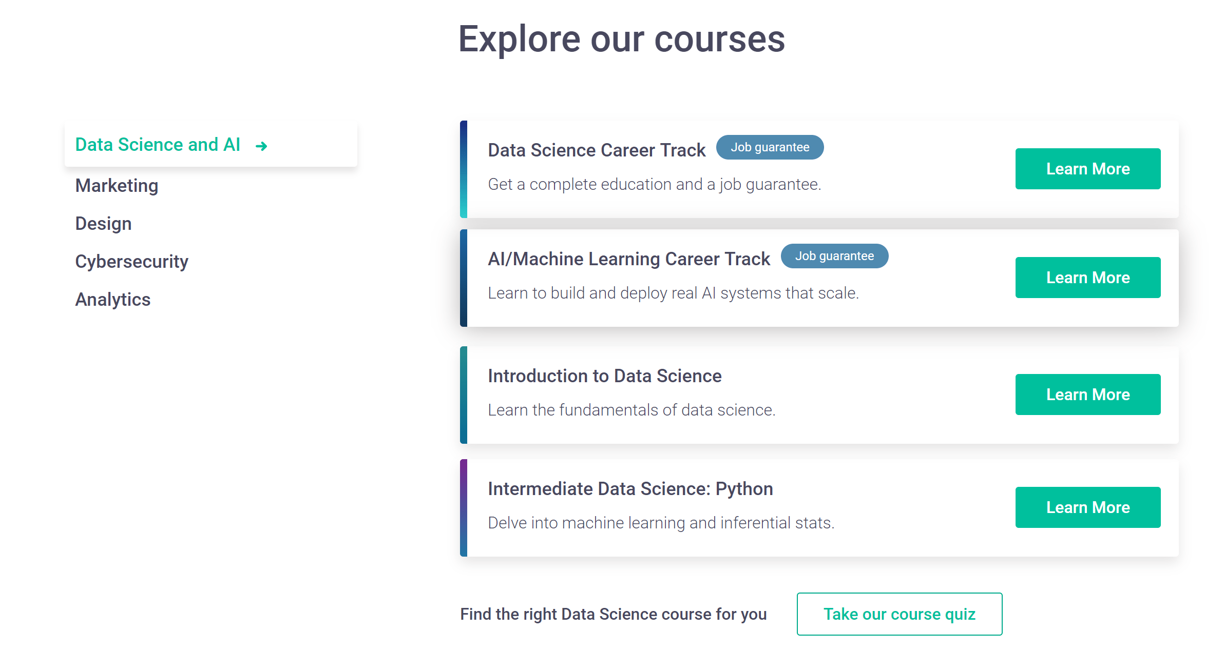 Courses Springboard offers