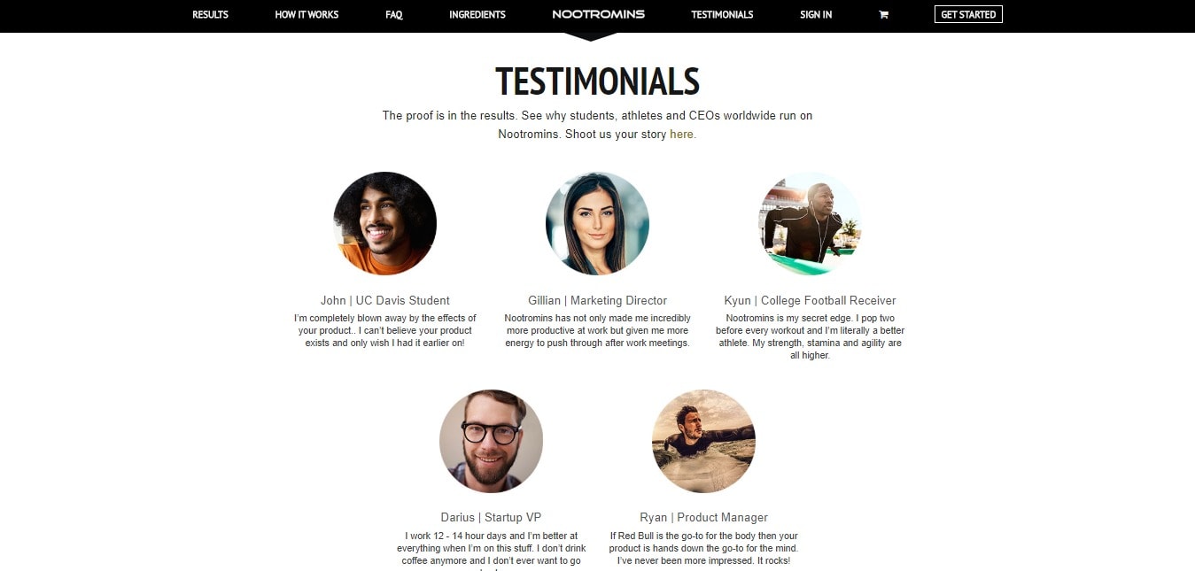 Read Full Testimonials - To understand Nootromins