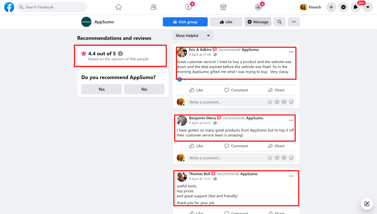 Appsumo social media reviews