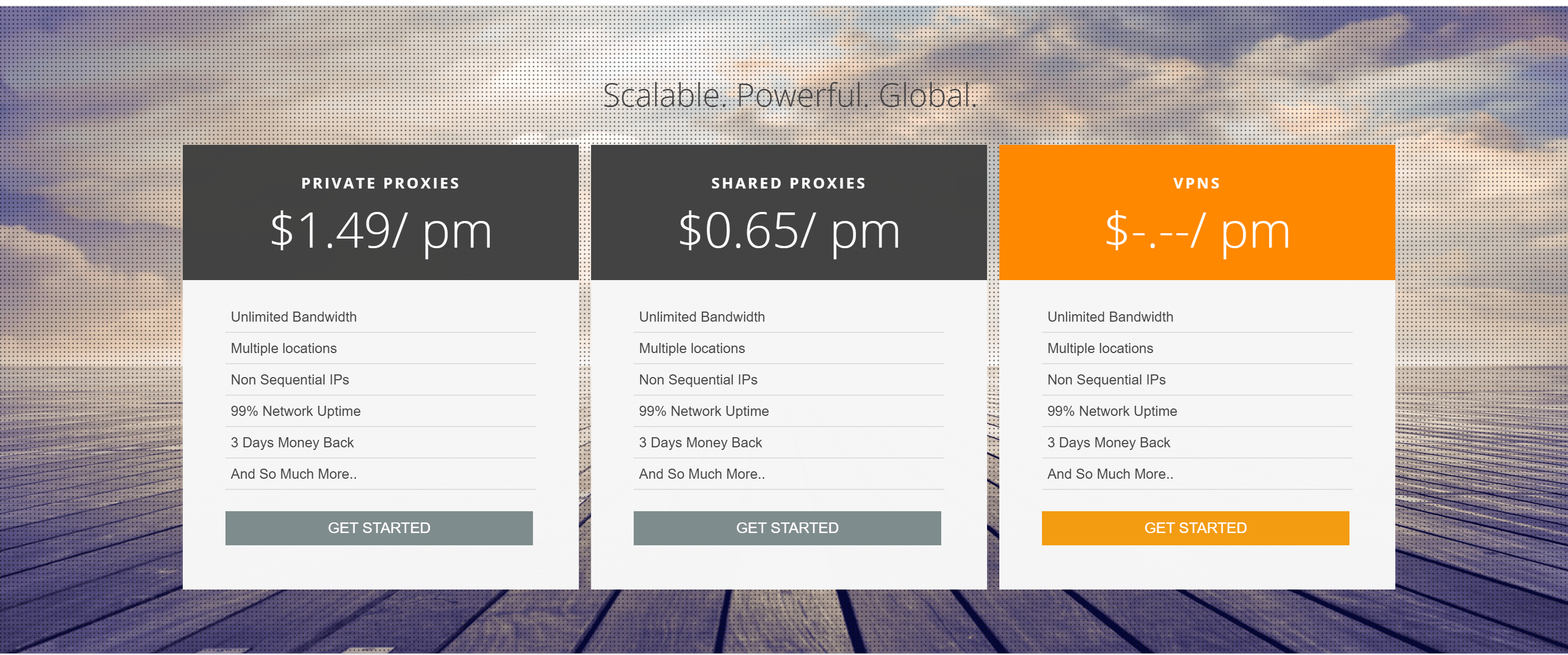 My private proxy servers pricing