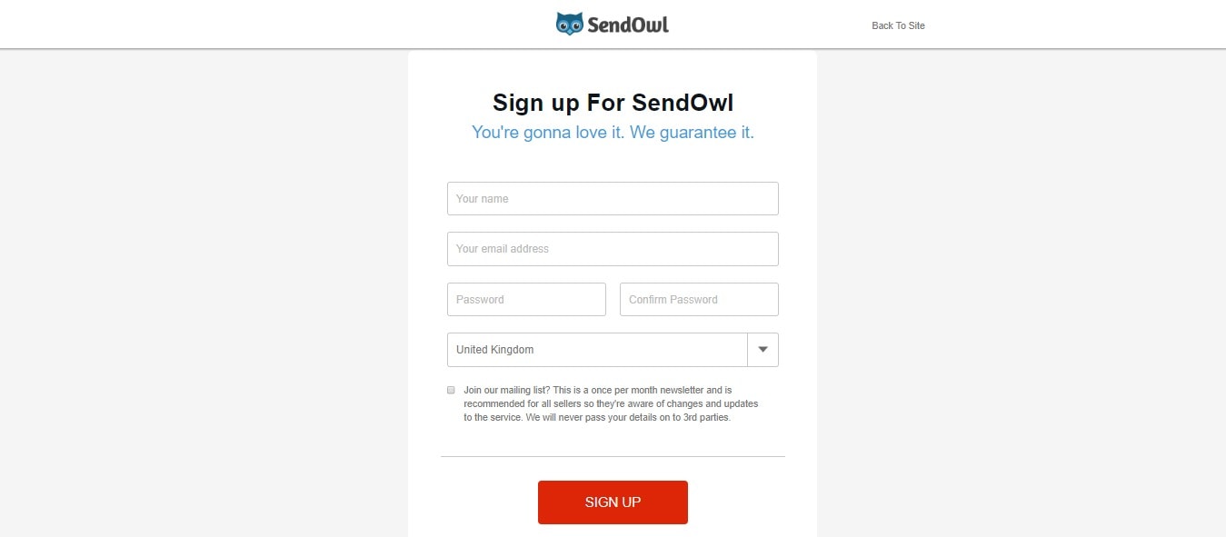 SendOwl free trial sign up form- SendOwl coupons codes