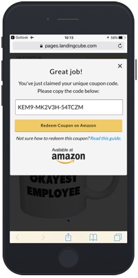 LandingCube Coupons Code - single-use promo codes to increase your sales