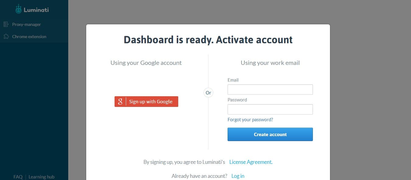 Dashboard - Account Activation