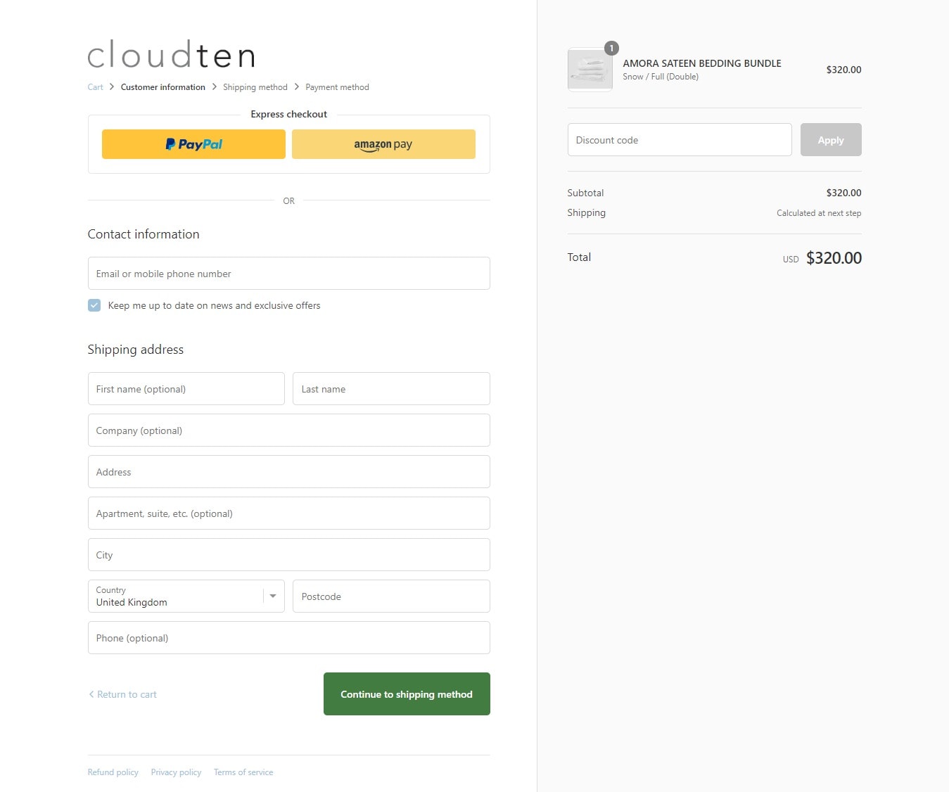 Cloudten coupons checkout page 