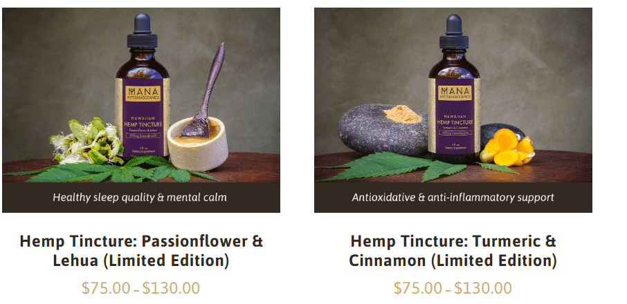 mana artisan botanics Gutscheincodes-Hanftinktur