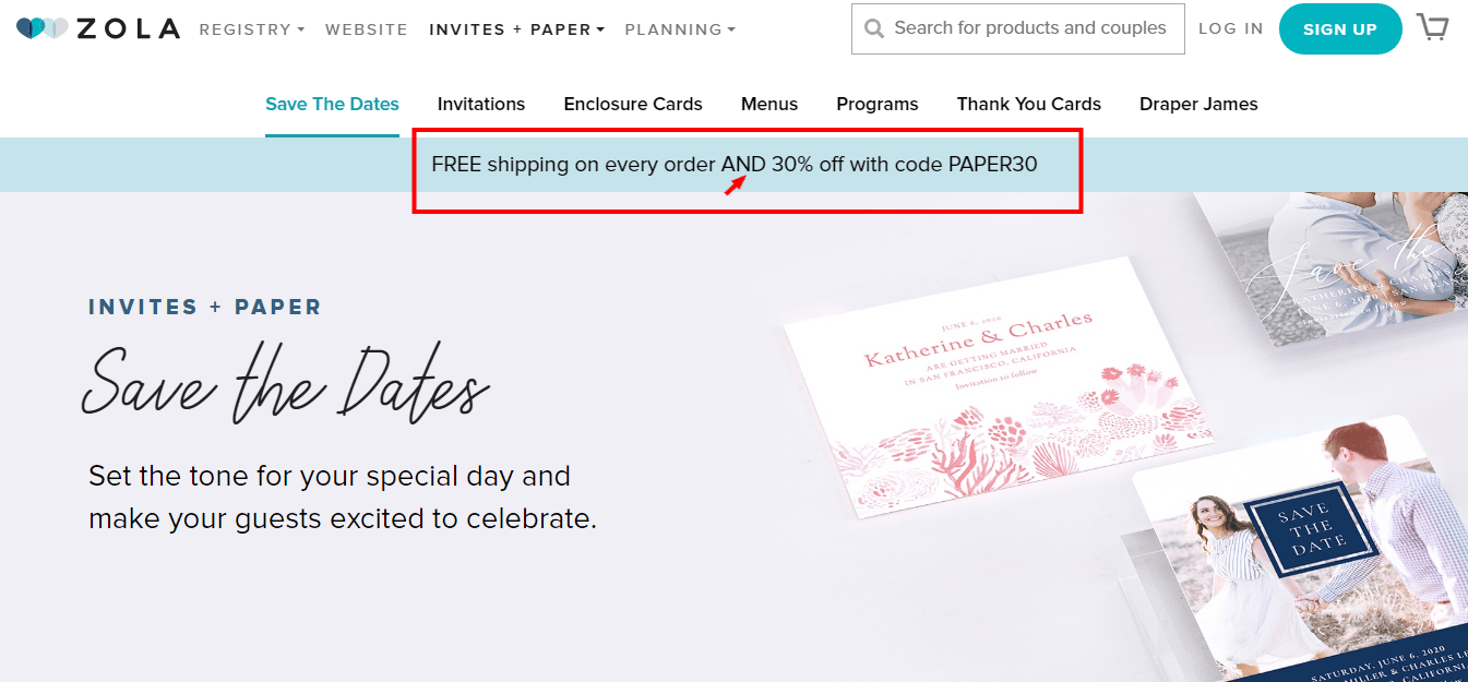 Zola Registry Review with Discount Coupon -Save the Dates
