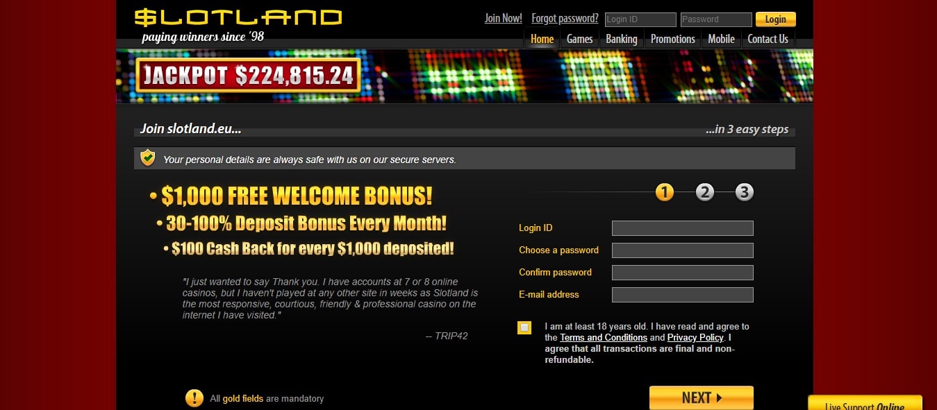 Slotland Bonus Codes