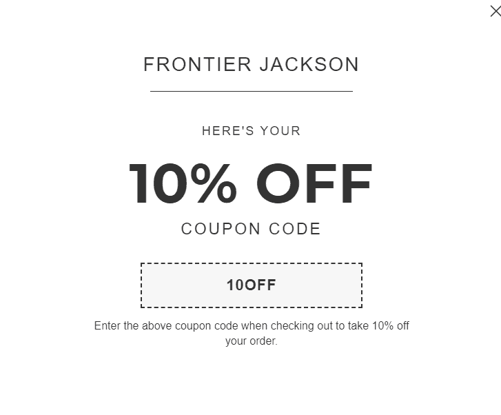 Frontier Jackson Discount Coupon