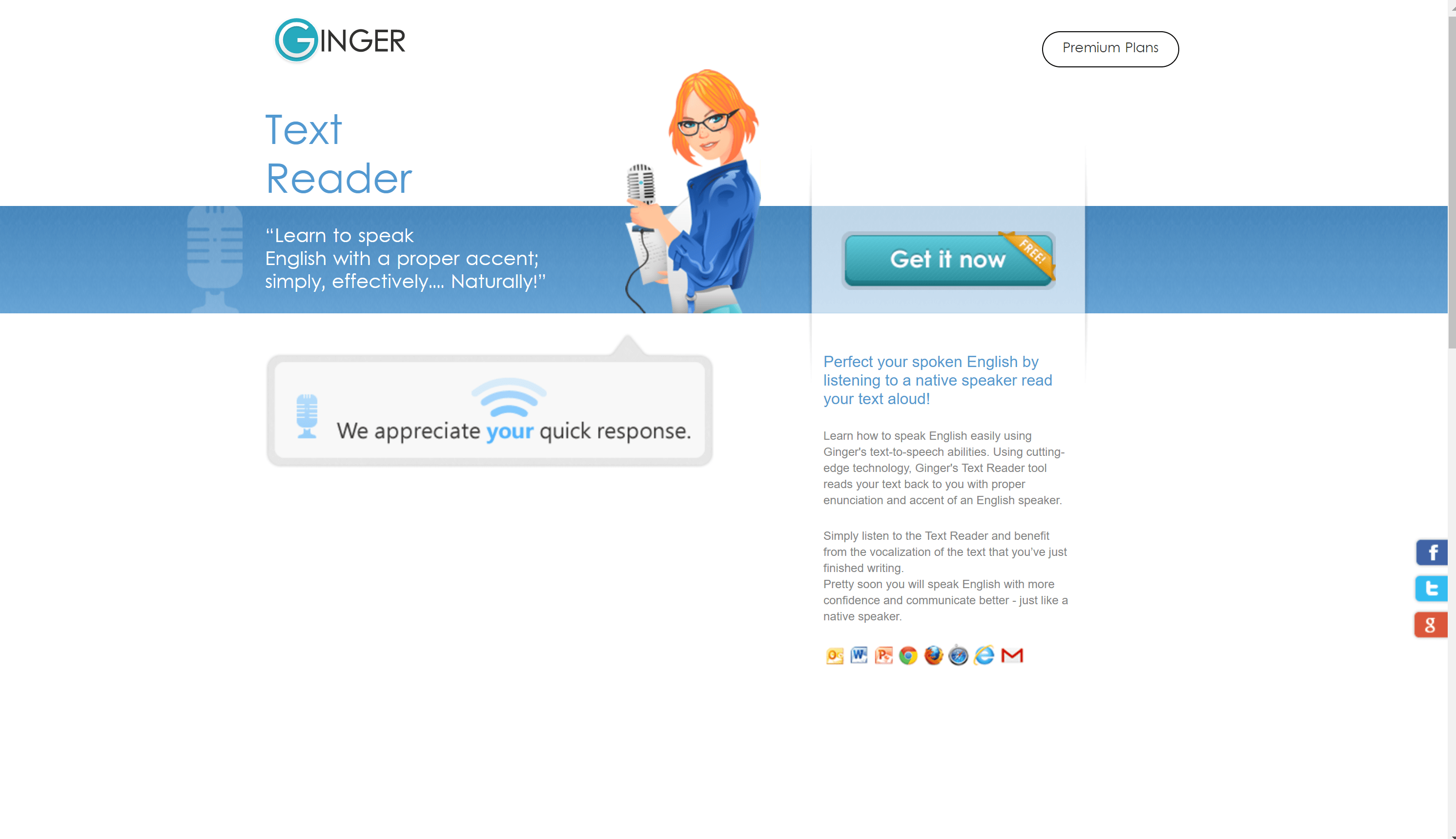 Ginger text to speech reviiew- Ginger coupon code