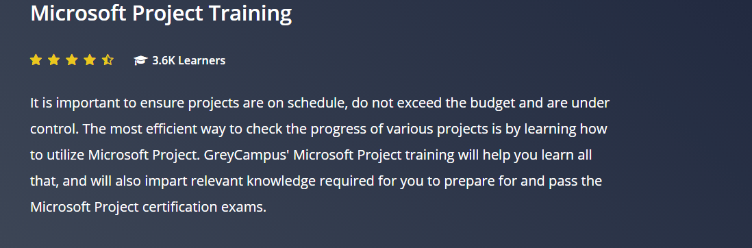 GreyCampus Coupon Codes- Microsoft Project Manager